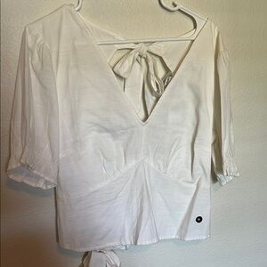 Abercrombie White Open Back Top